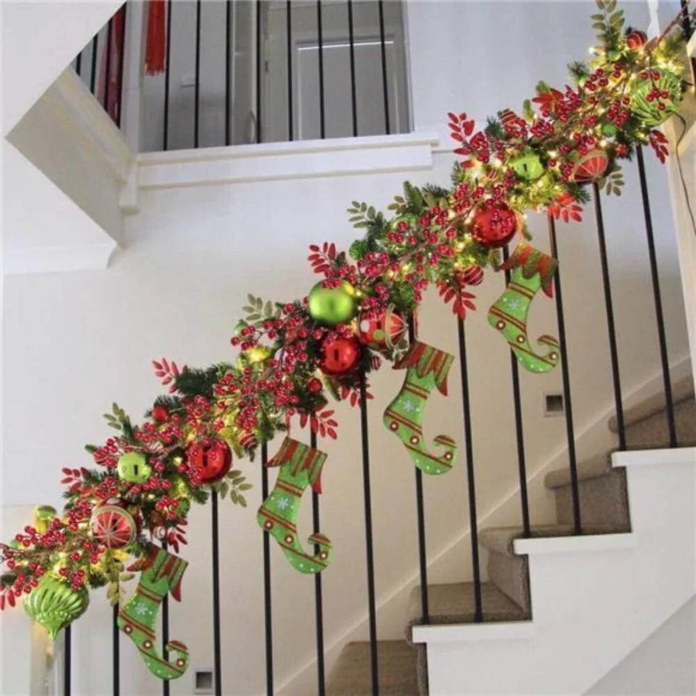 Red Berry Christmas Garland, 6FT Artificial Garland Indoor Outdoor Decoration